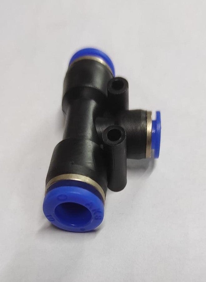 CRAFTSFY 10mm X 6mm X10mm One Touch Push In T Shape 3 Way Connector Quick Fittings Pneumatic Straight Push in Pneumatic Quick Fittings Pneumatic Connector Size 10mm X6mm X10mm T(Pack of 1) - Image 4